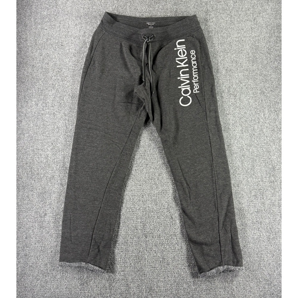 Calvin Klein Performance Womens Gray Logo Graphic Jogger Sweatpants Size M